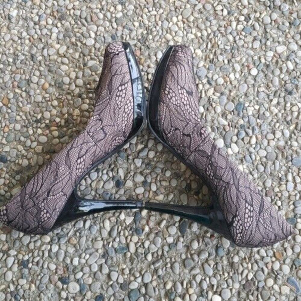 M.P.S Nude and Black Lace High Heel Pumps - Size 8.5 - Picture 7 of 7